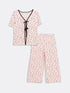 LC Waikiki V-Neck Patterned Women's Pajamas Set